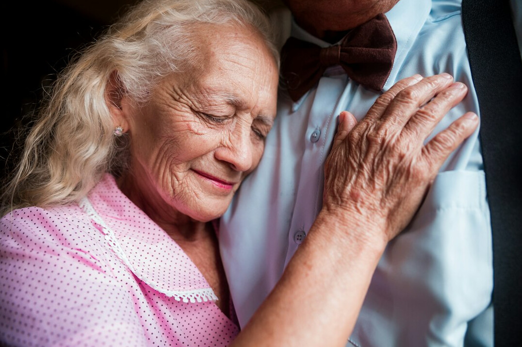 elderly person with caregiver