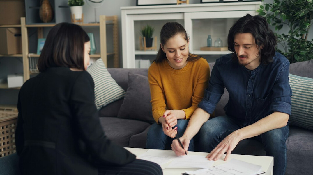 family discussing insurance