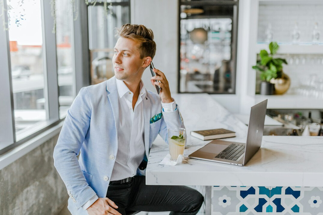 person talking on phone
